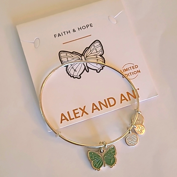 Alex and Ani green Hairstreak butterfly - Picture 1 of 4